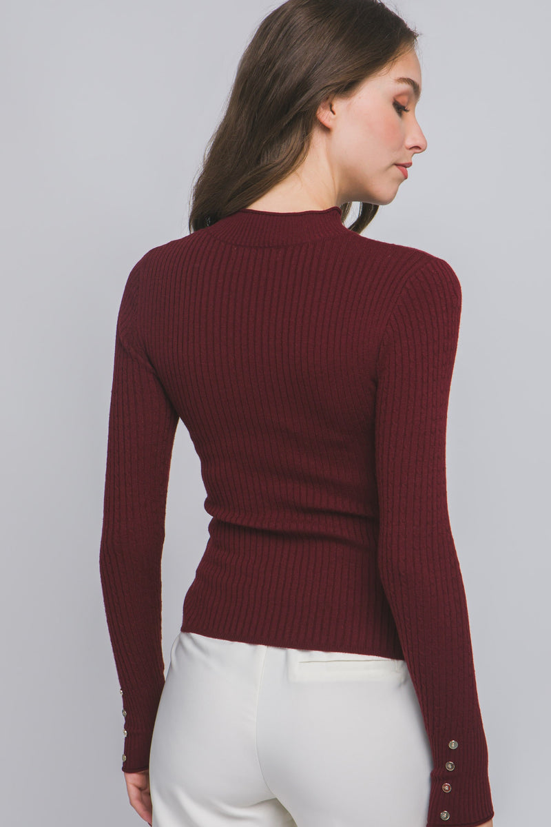 Women's Fall Pullover Sweater Solid Drop Shoulder Ribbed Knit