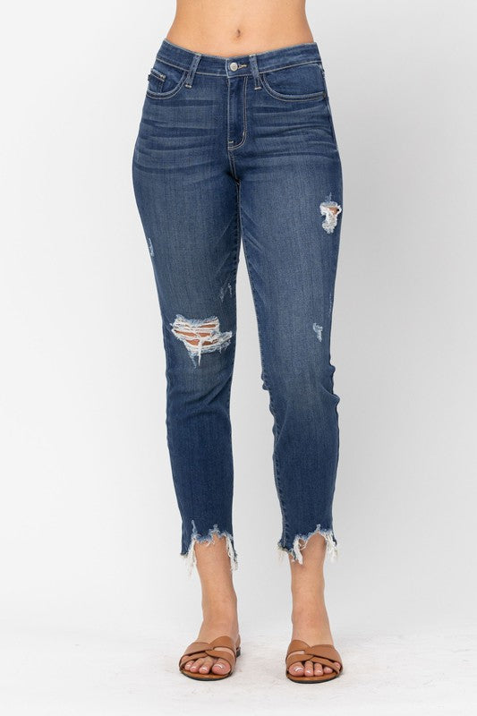 Judy Blue Jeans Dark Wash High Waist Slim – Blooming Boutique