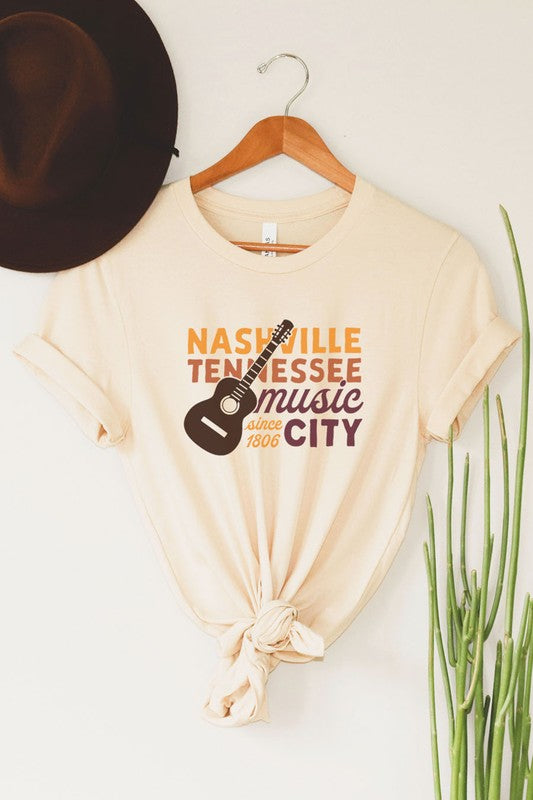 Nashville Tennessee Graphic T-Shirt for Women in Ivory