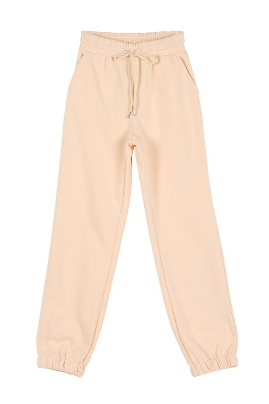 Cream sweat jogger pant - In Bloom Boutique 
