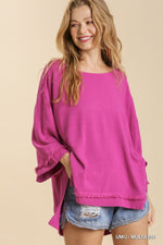 Edged Linen Blend Top - In Bloom Boutique 