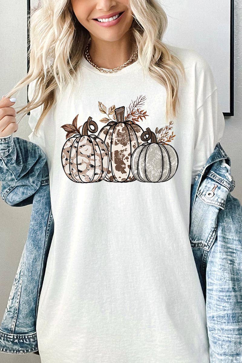Animal Print Pumpkins Graphic Heavyweight Tee