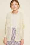 Kids Semi-Sheer Dolman Sleeve Cardigan Sweater