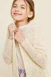 Kids Semi-Sheer Dolman Sleeve Cardigan Sweater