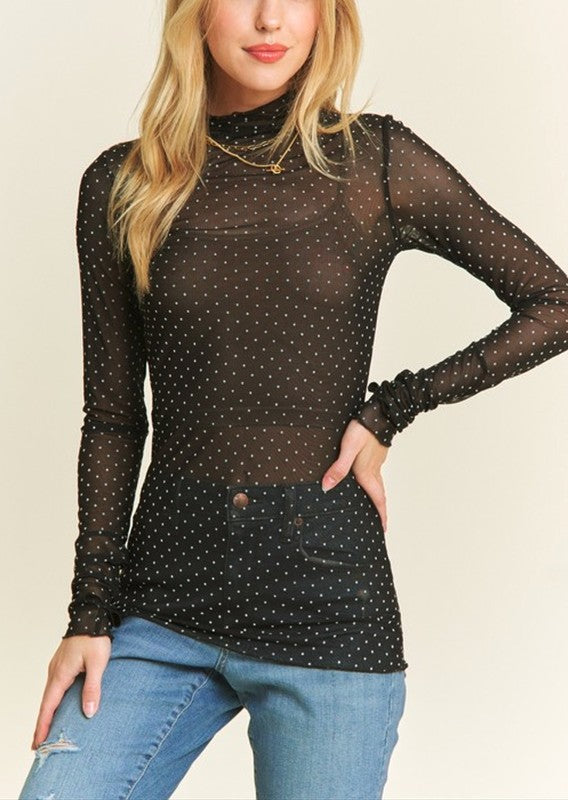 Polka Dot Sheer Top