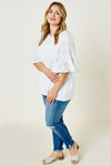 Eyelet Bell Sleeve Tee