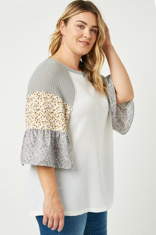 Going Home Floral Sleeve Raglan Top