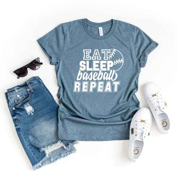 Eat Sleep Baseball Repeat With Ball Tee