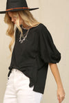 Enough for You Puff Sleeve Oversize Top