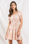 Ruffle Neckline Mini Dress