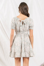 Ruffle Neckline Mini Dress