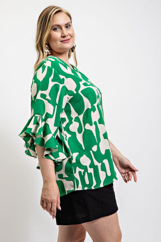 Test My Love Abstract Plus Size Top