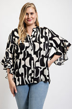 Test My Love Abstract Plus Size Top