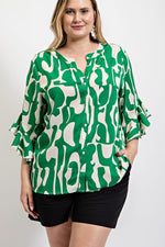 Test My Love Abstract Plus Size Top