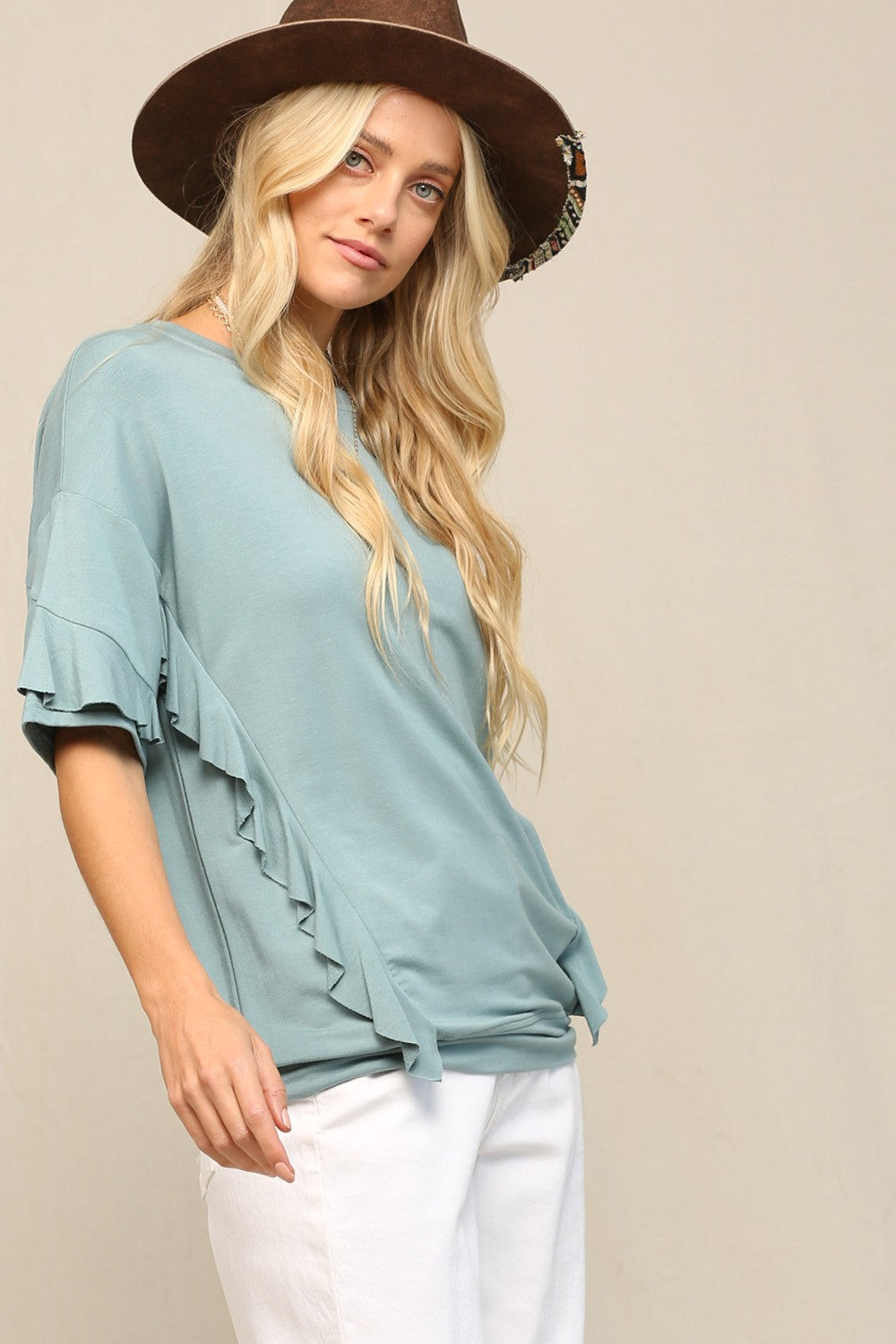 You'll Think of Me Ruffle Sleeve Top