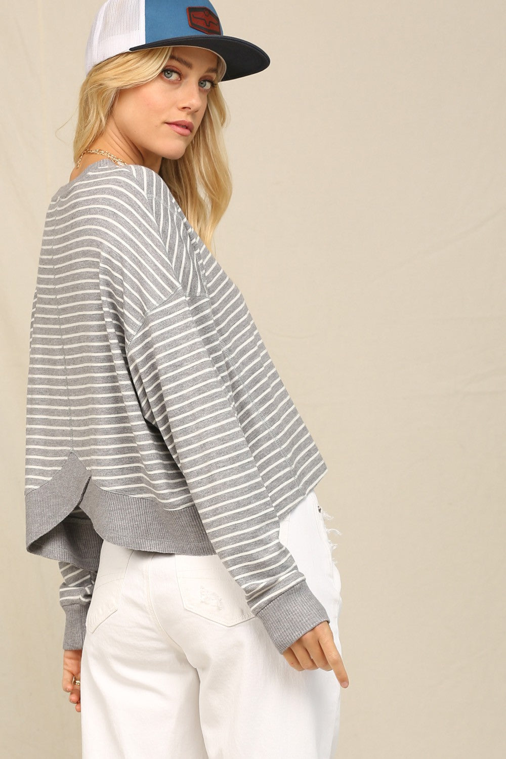 In the Clouds Striped Jersey Top
