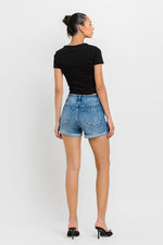 Vervet Super High Rise Button Up Mom Shorts