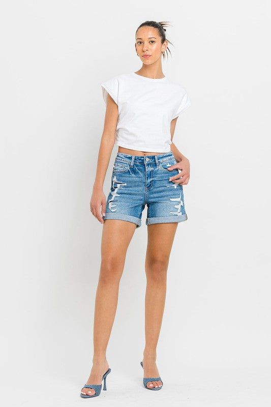 Vervet High Rise Double Cuff Shorts (Online Only)