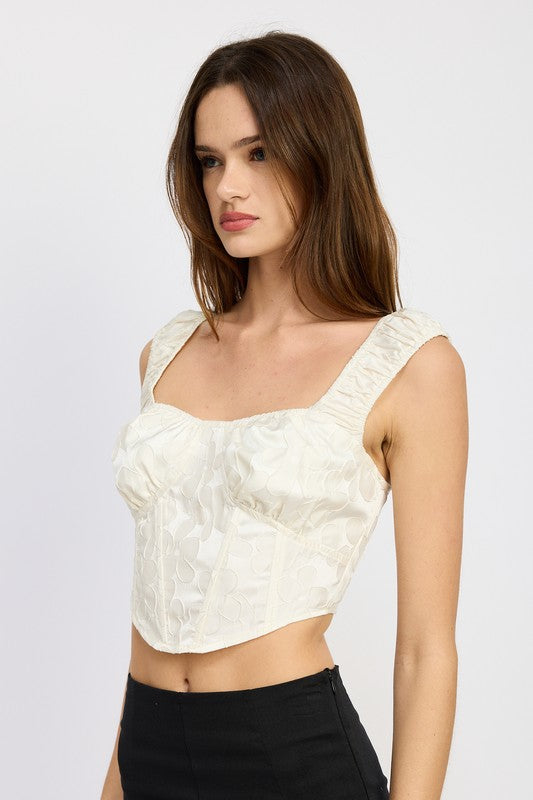 PUFF SLEEVE CORSET TOP