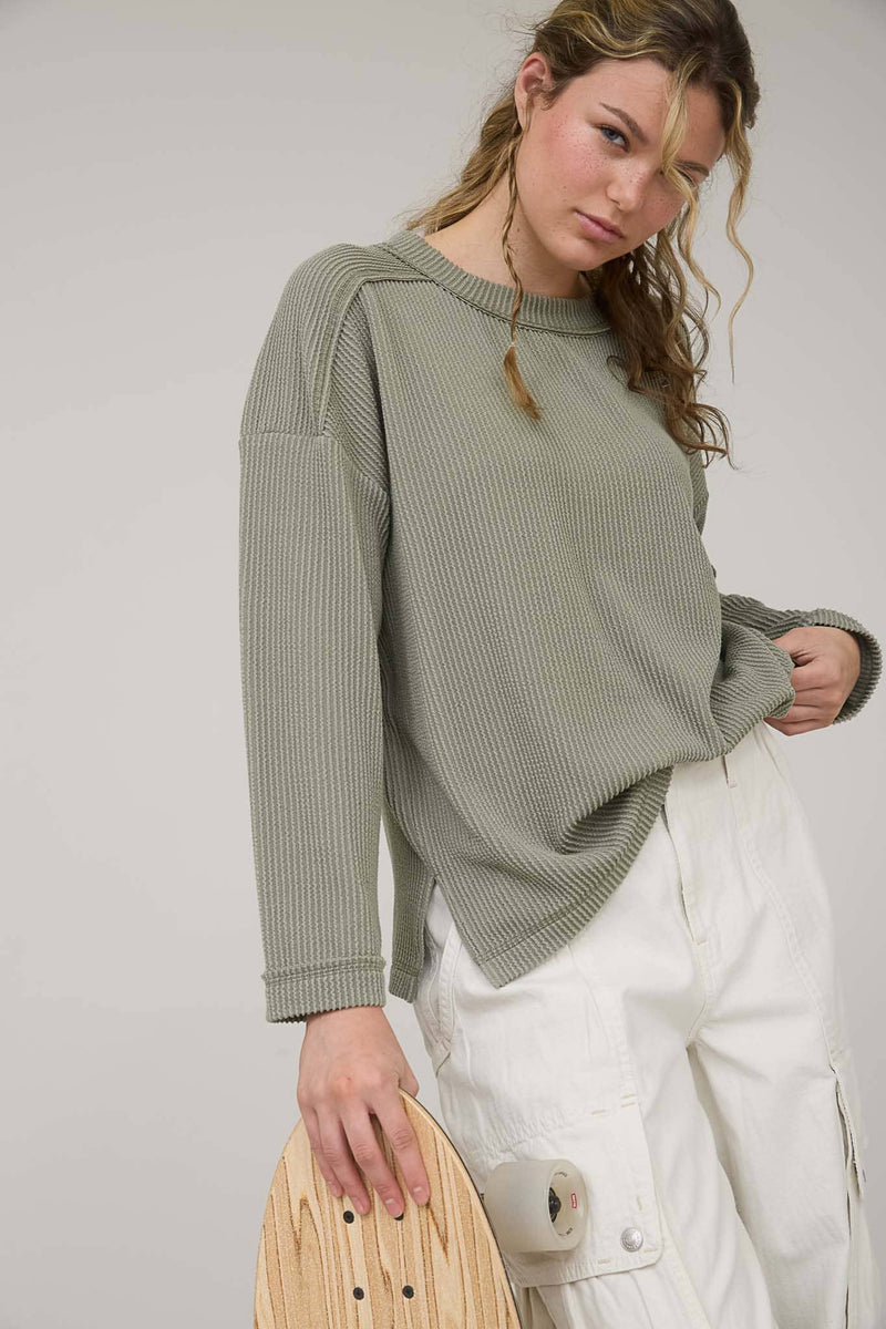 The Promise Ribbed Crew Neck Top