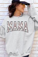 Baseball Mama Oversized Graphic Fleece Sweatshirts