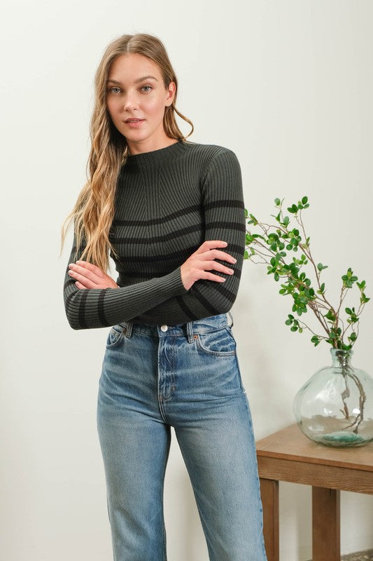 Large Mock Neckline Sweater