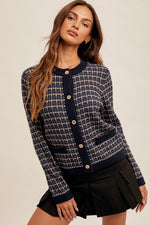 Classy Tweed Look Sweater Cardigan