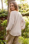 Val V-Neck Half Button Top