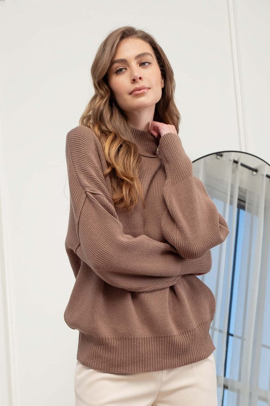 Large Mock Neck Sweatshirt