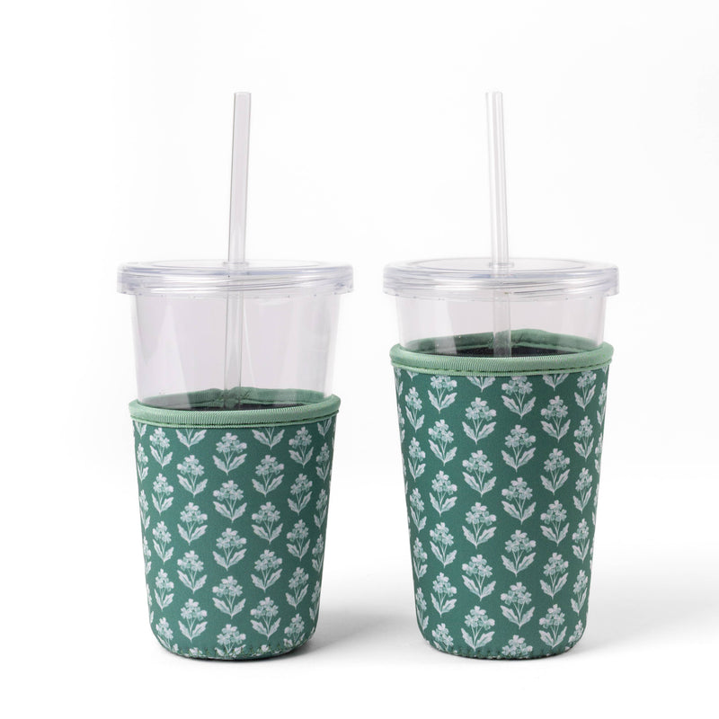 Forget Me Nots Sage Drink Sleeve | Iced Coffee Koozie