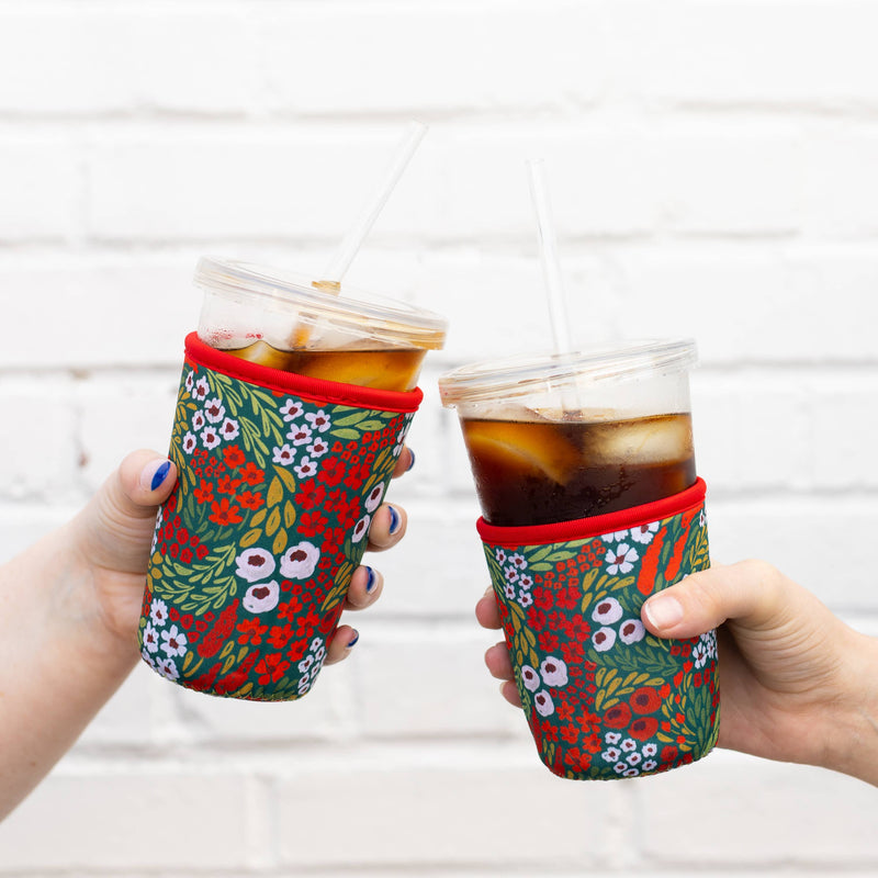 Christmas Floral Drink Sleeve | Iced Coffee, Drink Koozie