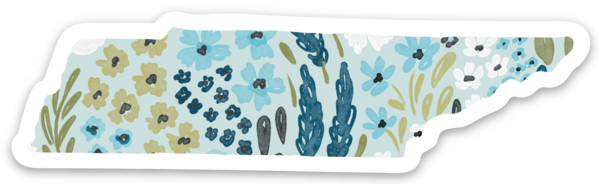 Tennessee State Floral Sticker 3.5x2in.