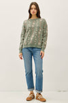 COZY FLORAL JACQUARD SWEATER TOP