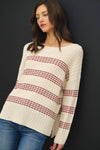 OVERSIZED STRIPE LONG SLEEVE KNIT SWEATER  (Copy)