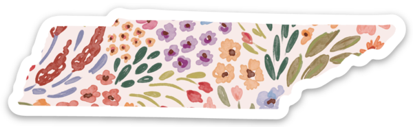 Tennessee State Floral Sticker 3.5x2in.