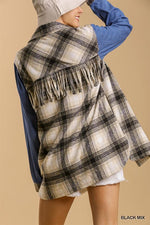 Plaid Fringy Shacket