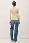 NEW COLOR-BASIC PULLOVER SOLID RIB KNIT