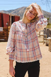 Lace & Plaid Top