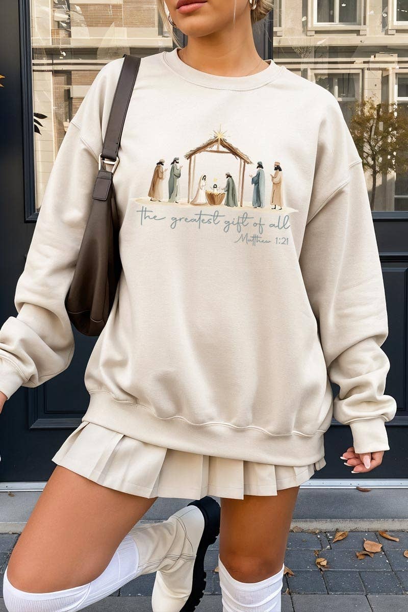 Nativity Gift Graphic Sweatshirt