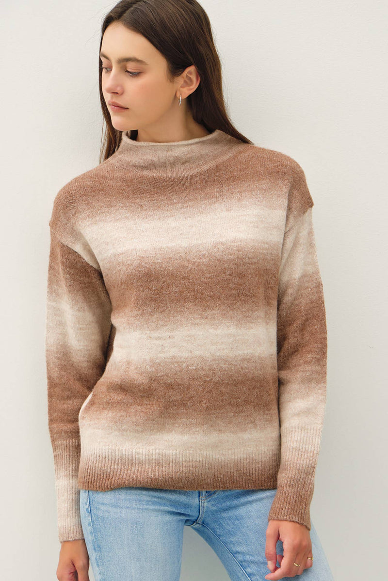 Gradiant Striped Wool Blend Sweater
