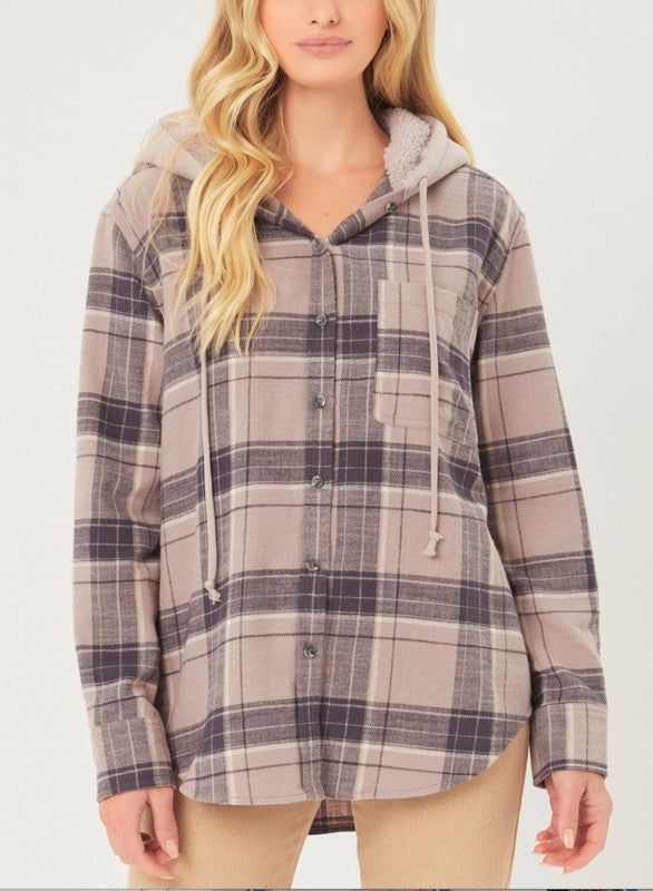 Hailey Hooded Flannel Top