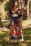 Floral Border Printed Maxi Dress