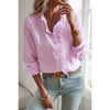 Frenchy Striped Print Ruffle Trim Button Front Shirt