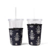Midnight Damask Drink Sleeve Iced Coffee Koozie, Drink Cover