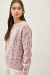 COZY FLORAL JACQUARD SWEATER TOP