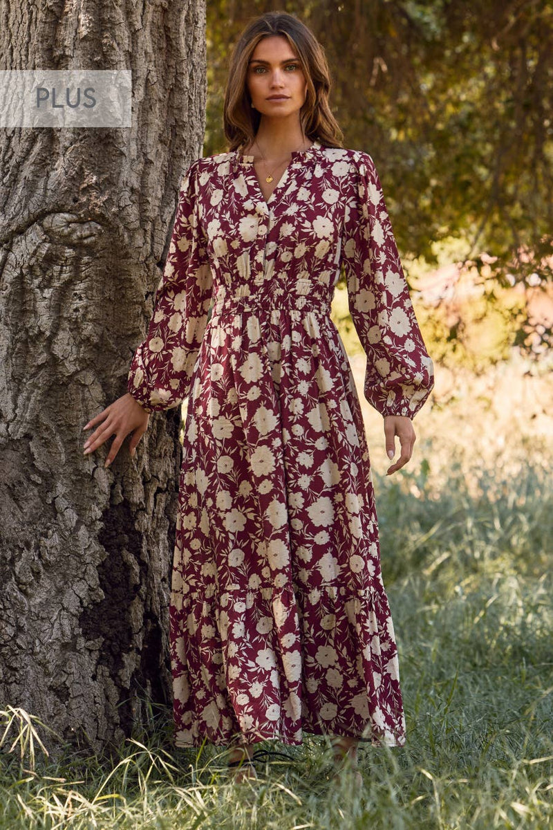 Plus Floral Printed Maxi Dress