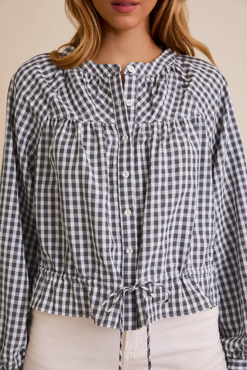 Gingham Tie Top