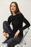 NEW COLOR-BASIC PULLOVER SOLID RIB KNIT