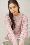 COZY FLORAL JACQUARD SWEATER TOP