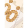 Raffia Braided Oval Hoop Drop Earrings